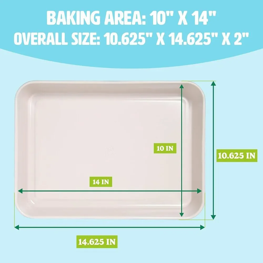 Clean Ceramic Roasting Pan Aqua 14 Inch Durable Nonstick Oven Safe Dishwasher
